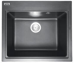 ELEFANT Chiuveta din compozit de granit pentru bucatarie ELEFANT PREMIUM 5852 VESTA Negru metalic 580 x 518 mm (etf-12318) Chiuveta