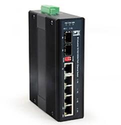 Schrack Switch 4xRJ45 (PoE+) + 1RJ45 + 1xSFP, 126W, pentru sina DIN (QLIES0620-)