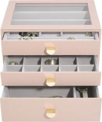 Stackers Casetă pentru bijuterii Stackers classic roz cu 3 sertare (75887)