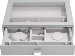 Stackers Casetă pentru talismane Stackers Pebble classic gri pietros cu sertar și capac de sticlă (75790)