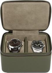 Stackers Cutie de voiaj pentru ceasuri Stackers Pebble compartimentată în două măslinie (74578)