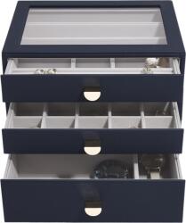 Stackers Casetă pentru bijuterii Stackers Pebble classic albastru-închis cu 3 sertare (75890)