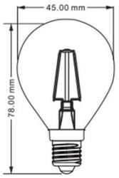BRAYTRON Sursa de iluminat, bec FILAMENT P45-SOFT 4W E14 ADVANCE 6500K (BA37-30413)
