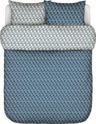 Marc O'Polo Lenjerie de pat Monogram 240 x 220 cm albastră cu 2 fețe de pernă 60 x 70 cm închidere flap (101886-677-03) Lenjerie de pat