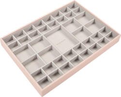 Stackers Casetă pentru bijuterii Stackers cu 41 compartimente supersize roz deschis-gri catifea (73789)