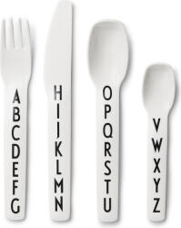 Design Letters Tacâmuri pentru copii AJ Kids albe 4 el (20202901WHITE) Set pentru masa bebelusi