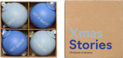 Design Letters Jucării de brad Xmas Stories 6 cm cobalt și albastru deschis 4 buc (10105002COBALLIBLU)