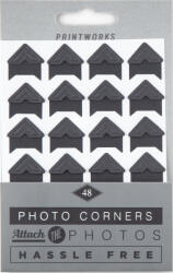 Printworks Abțibilduri pentru fixarea colțurilor fotografiilor Printworks negre 48 buc (PW00386)