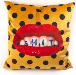Seletti Față de pernă Seletti Wears Toiletpaper Shit (02305F) Lenjerie de pat