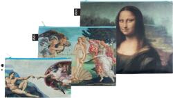 LOQI Borsete Museum Michelangelo, Botticelli, da Vinci din materiale reciclate 3 buc (ZP.MU.MR)