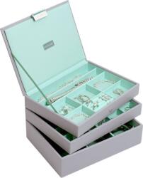 Stackers Casetă pentru bijuterii Stackers triplă classic gri-verde mentă (73665)