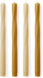 Audo Lumânări Twist Tapered bej și maro deschis 4 buc (71185-000769)