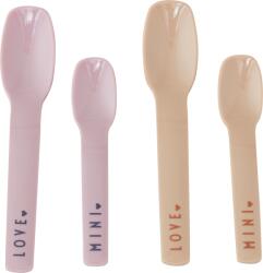 Design Letters Lingurițe pentru copii Mini Favourite mov lavandă-bej 4 buc (20106004LAVENDER) Set pentru masa bebelusi