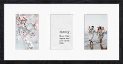 STYLER Ramă pentru 3 fotografii Kyoto 23 x 46 cm neagră cu passepartout alb (RA-15136)