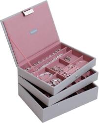 Stackers Casetă pentru bijuterii Stackers triplă classic roz-gri (73653)