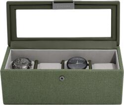 Stackers Cutie mică pentru ceasuri Stackers Canvas cu patru compartimente verde (76406)