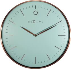 NeXtime Стенен часовник Glamour тюркоаз и розово злато (3235TQ)