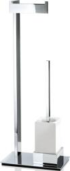 DECOR WALTHER Suport pentru hârtie igienică plus perie de WC Brick alb (0591300)