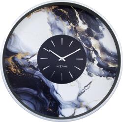 NeXtime Стенен часовник Marble Duo черно-сребрист (3539ZI)