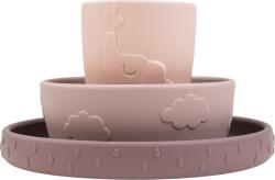 Done by deer Vase pentru copii Deer Friends roz cu ventuză 3 el (1529351) Set pentru masa bebelusi