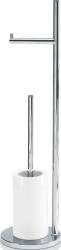 DECOR WALTHER Suport pentru hârtie igienică și perie de WC Porzellan negru-crom cu bază rotundă (0838400)