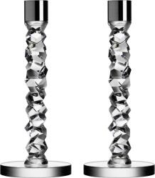 Orrefors Свещници за класически свещи Carat 24, 2 см сребърни 2 бр (6590162)