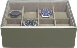 Stackers Cutie mică pentru ceasuri Stackers Pebble Classic cu 8 compartimente măslinie cu capac mic (74570)