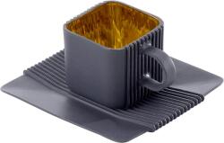Ćmielów Design Studio Чаша за кафе и чай System с чинийка антрацитено-позлатена (8002970G2CD34)