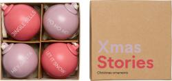 Design Letters Коледни топки Xmas Stories 4 см лавандула и роза 4 бр (10105001LAVENFAROS)
