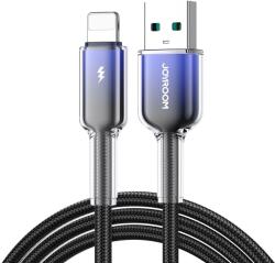 JOYROOM S-A42 Crystal-Clear sorozat 3A USB-A - Lightning kábel 1, 2 m - fekete