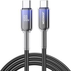 JOYROOM S-A42 Crystal-Clear Series 60W USB-C - USB-C kábel 1.2m - fekete