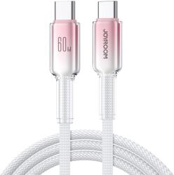JOYROOM S-A42 Crystal-Clear Sorozat 60W USB-C - USB-C kábel 1.2m - fehér