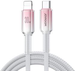 JOYROOM S-A42 Crystal-Clear Series 30W USB-C - Lightning kábel 1.2m - fehér