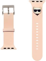 Karl Lagerfeld Apple Watch 4/5/6/7/8/SE/Ultra (42/44/45/49mm) Karl Lagerfeld Choupette Head óraszíj rózsaszín (KLAWLSLCP)