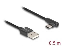 Delock 80029 USB 2.0 0, 5 M USB A USB C Fekete USB kábel (80029)
