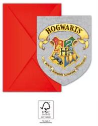  Harry Potter Hogwarts Houses Party meghívó 6 db-os FSC (PNN93370) - ajandekplaza