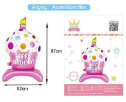 Ante Europe kft Álló fólia lufi - torta, pink, 52x87, levegővel fújható (5999048893321)