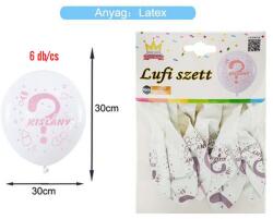 Ante Europe kft Lufi csomag lány kérdőjel rózsaszín felirattal 30cm 6db (5999048888686)