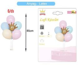 Ante Europe kft Asztali lufi szett 7db pasztell és korona fólia lufi (5999048890610)