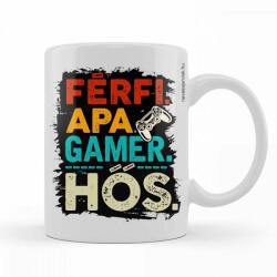 Nevesajándék Vicces Bögre - Kávés Bögre - Férfi, Apa, Gamer, Hős (BX039)