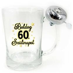 Neves Ajándék Vicces Csengős Söröskorsó - Boldog 60. Szülinapot (VCK007)