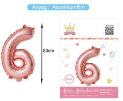 Ante Europe kft Fólia lufi szám - 6 rosegold, 80cm (5999048896445) Lufi