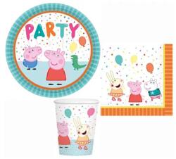 Javoli Peppa malac Confetti party szett 32 db-os 23 cm-es tányérral (DPA001182)