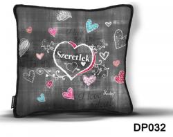 Neves Ajándék Díszpárna 26x26 cm Szeretlek Krétás (DP032)