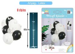 Ante Europe kft Asztali lufi szett pillangóval 8db fekete és fehér léggömb (5999048890566)