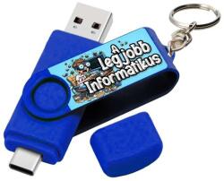 Nevesajándék Vicces Pendrive 16 GB kék A Legjobb Informatikus (PE010)