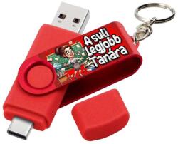 Nevesajándék Vicces Pendrive 16 GB piros A Suli Legjobb Tanára (PE013)