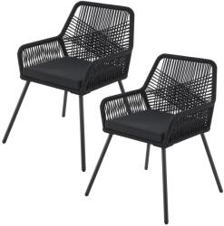 Juskys Kastos fém fotel 2 darabos - fekete (51531)