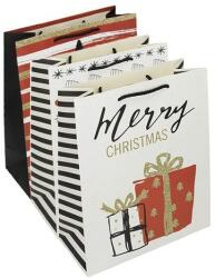 Creative Deluxe Plus L 26x32x12 cm karácsonyi színes matt glitteres sodort füles 75150