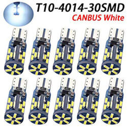 Autolife 12/24V Canbus T10-4014-30SMD Fehér LED izzzó - 10db-os (T10-4014-30SMD_alf)